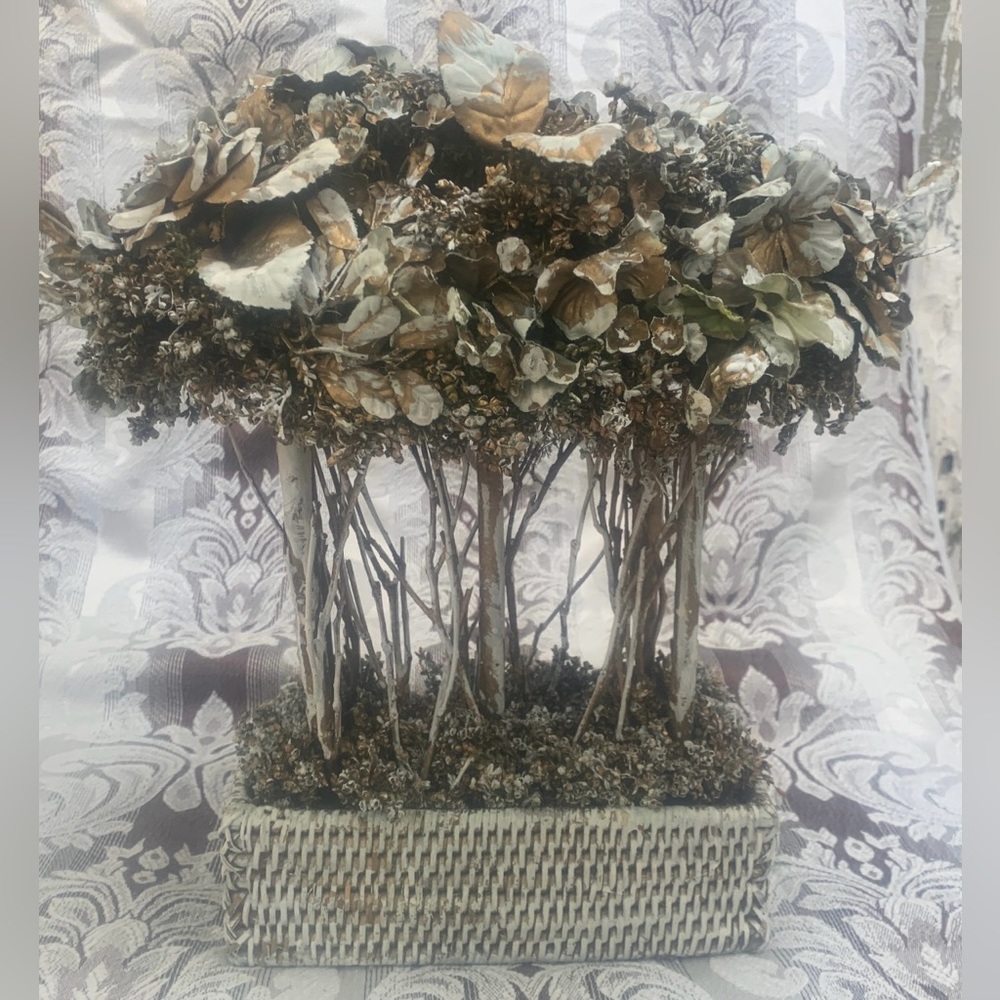 Dried Chalk Paint Flower Basket